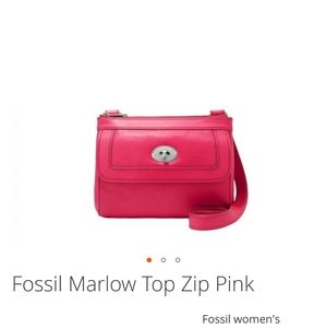 Pink fossil Marlow crossbody purse